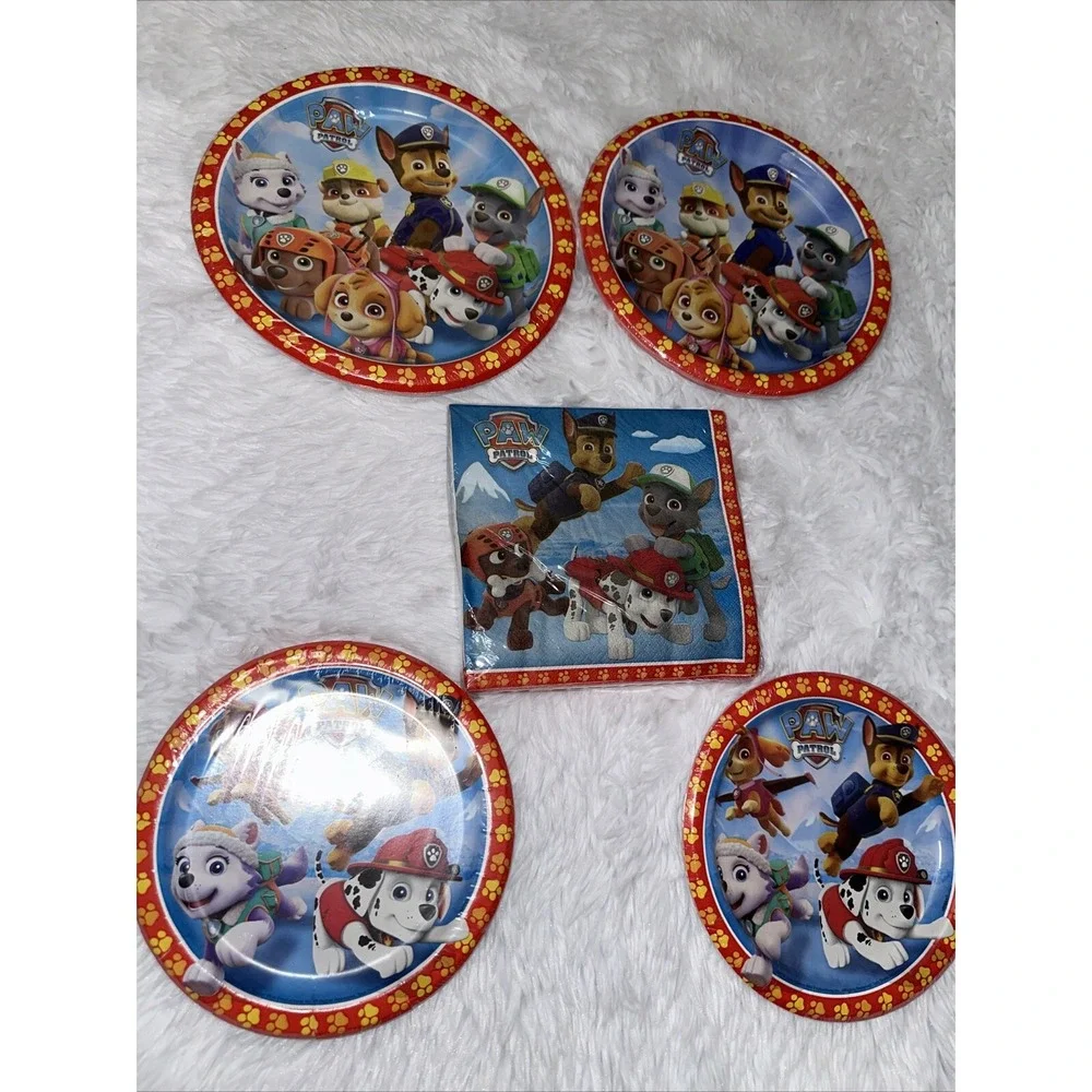 Paw Patrol Party Supplies Set 4 Packs Plates and 1 Pack Napkins Birthday Theme